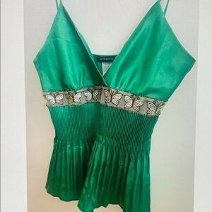 Green Satin Women Top